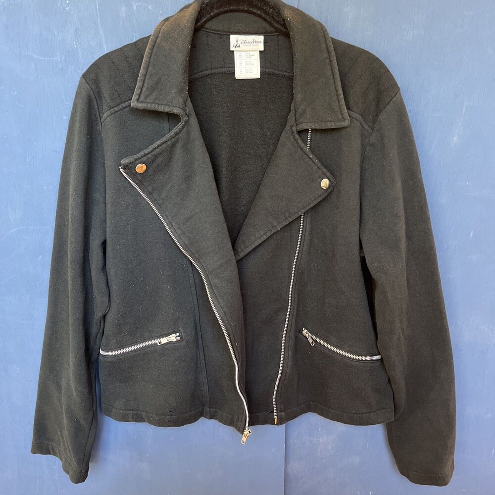 DISNEY PARKS MICKEY MOUSE jacket Coat Size XL BLACK Authentic SILVER stud